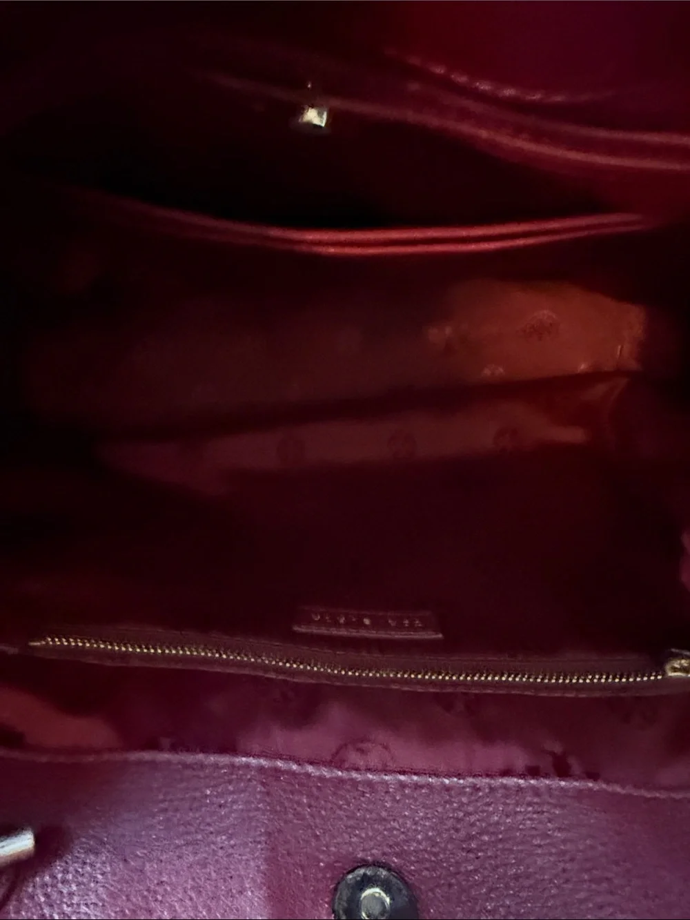 Tory Burch Quilted Leather Tote in Burgundy with Gold Chain Straps